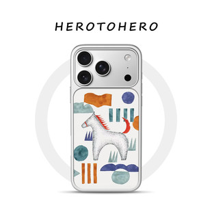 几何马乐园 适用苹果手机壳17promax磁吸iPhone16新款马年15小众设计感14高级感13独特12艺术不会撞壳手机壳