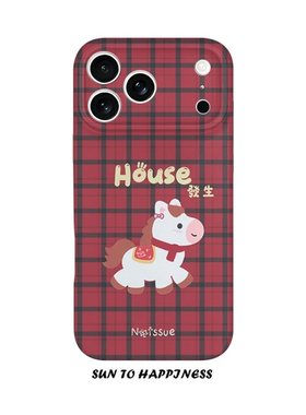 适用iPhone17promax苹果14opporeno15新款mate70华为p80荣耀500菲林手机壳13小米16vivos30x200复古格子小马