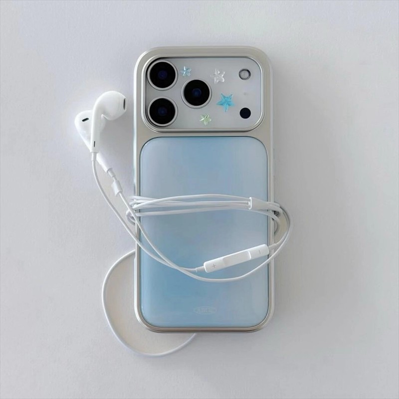 韩系简约渐变色新款银边滴胶手机壳适用苹果iPhone17promax高级感保护套小众16plus亮面1514防摔13气质17air - 实物图