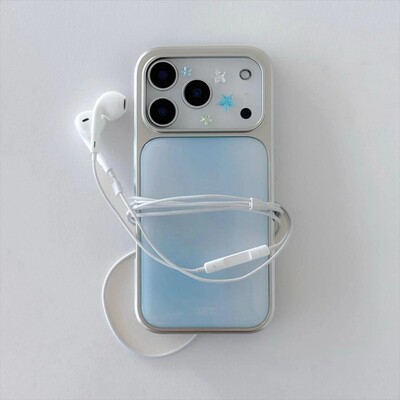 韩系简约渐变色新款银边手机壳