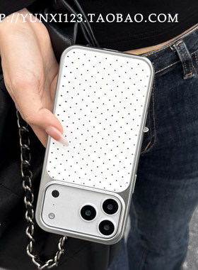 韩系ins小众白色简约波点适用iPhone17promax苹果16plus手机壳14Promax新款12百搭15Pro少女13Pro防摔保护套