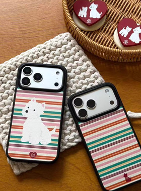 原创卡通西高地皮质ins苹果防摔手机壳适用于iPhone17promax新款磁吸华为mate70小米17保护套小众可爱华为p80