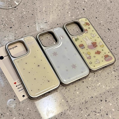 雪花星星米菲兔手机壳适用苹果iPhone17promax高级感华为p80保护套16plus亮面15pro14防摔mate70简约13小米