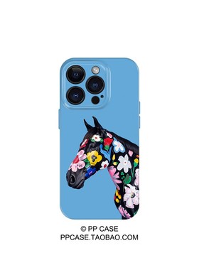 涂鸦花儿黑马 适用苹果17手机壳菲林二合一nova13华为p80mate70小米15艺术opporen14vivo荣耀300iPhone16新款