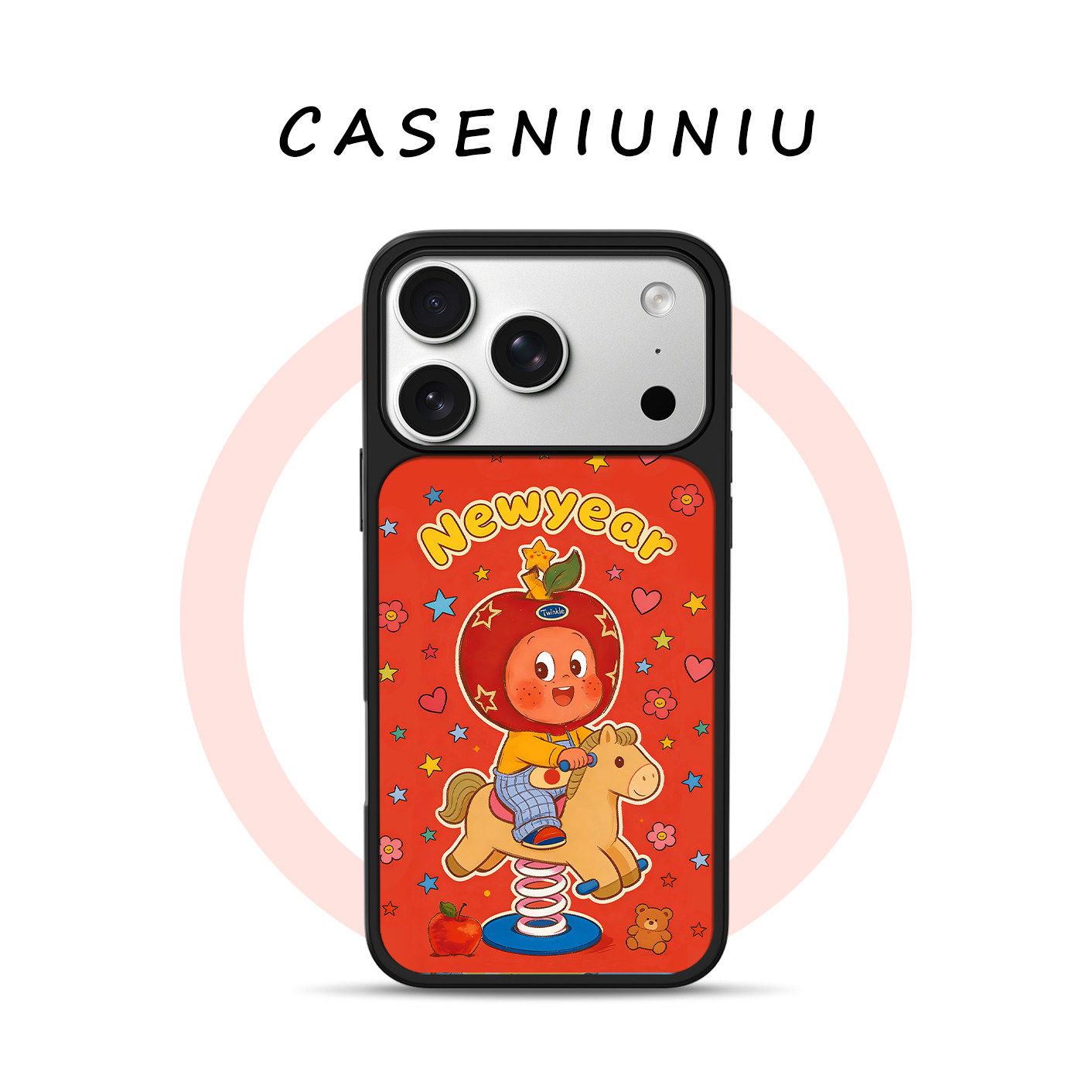 新年红色苹果星星人适用苹果华为小米手机壳磁吸iPhone17promax新款16马年15卡通14可爱不会撞壳13高级手机壳