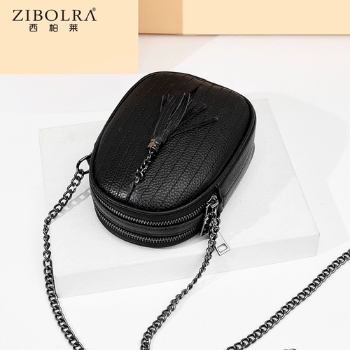 Сумка для телефона, маленькая цепь, небольшая сумка, сумка на одно плечо, из натуральной кожи