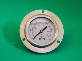 145Psi面板式 10Kg 压力表背接不锈钢轴向带边耐震充油YN60ZT