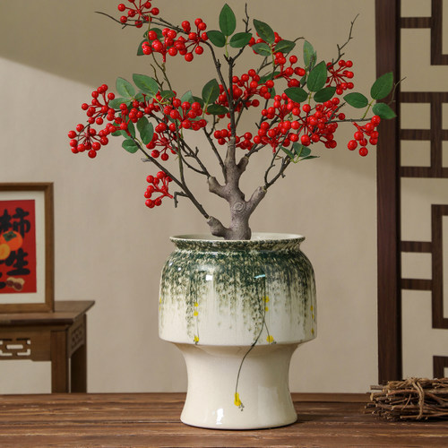 陶瓷花盆新中式轻奢高档家用