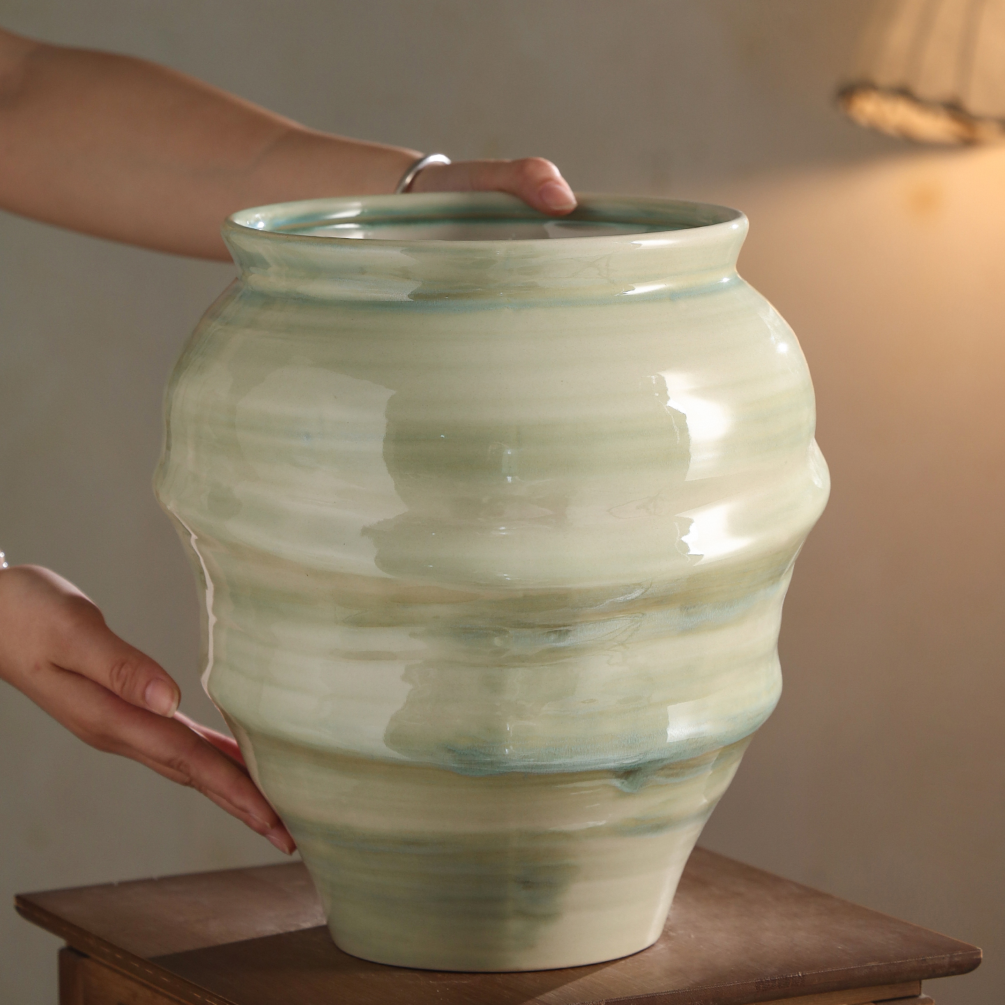 新中式花盆陶瓷客厅家用落地