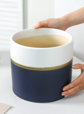 陶瓷花盆欧式风家用大号客厅发财树蝴蝶兰专用兰花盆栽轻奢高级感