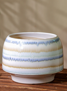 花盆陶瓷家用大号新中式轻奢高级感桌面摆放蝴蝶兰流泉枫专用盆栽