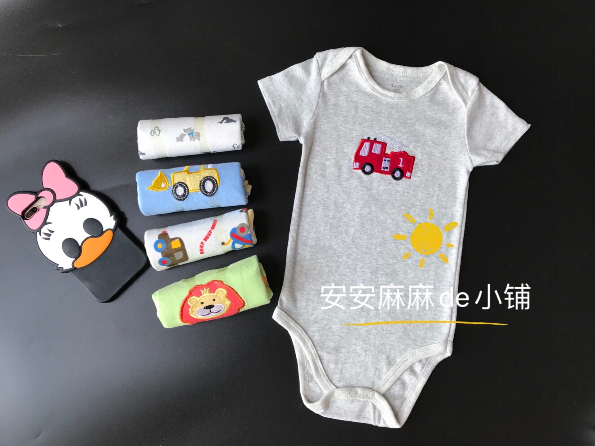 偏小！卡特三角哈衣包屁衣爬服婴儿连体衣服全棉短袖春夏宝宝睡衣