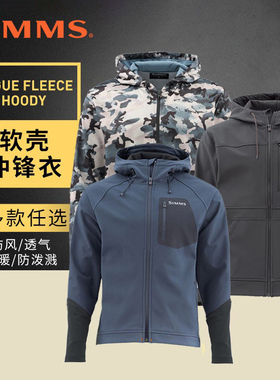 美国Simms春秋季钓鱼服路亚冲锋衣户外防风保暖透气软壳矶钓卫衣