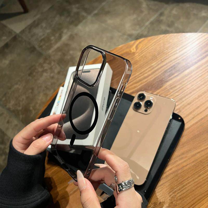 薄如隐形不发黄沙漠金适用iphone16promax手机壳苹果15磁吸无线充电14plus透明磨砂13超薄12保护套11男女硬壳