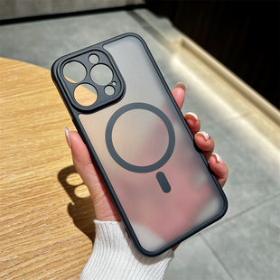 13promax手机壳苹果14plus半透明12 iphone17 高级感磨砂黑适用16磁吸充电15pro 13保护套11男女 真不发黄