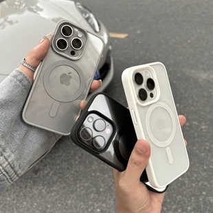 膚感MagSafe磁吸適用iphone15pro高級16蘋果14proMax手機殼13透明硅膠防摔12無線15plus套11男女xr保護套 新款