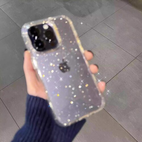 简约星空闪粉硅胶透明软壳