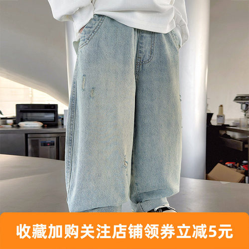 男童春装韩版直筒牛仔裤