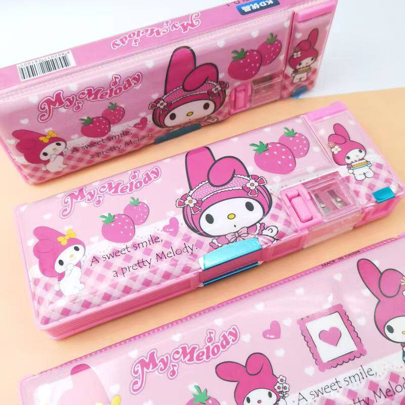 三丽鸥文具盒女孩日系卡通可爱少女心美乐蒂网红高颜值双层铅笔盒
