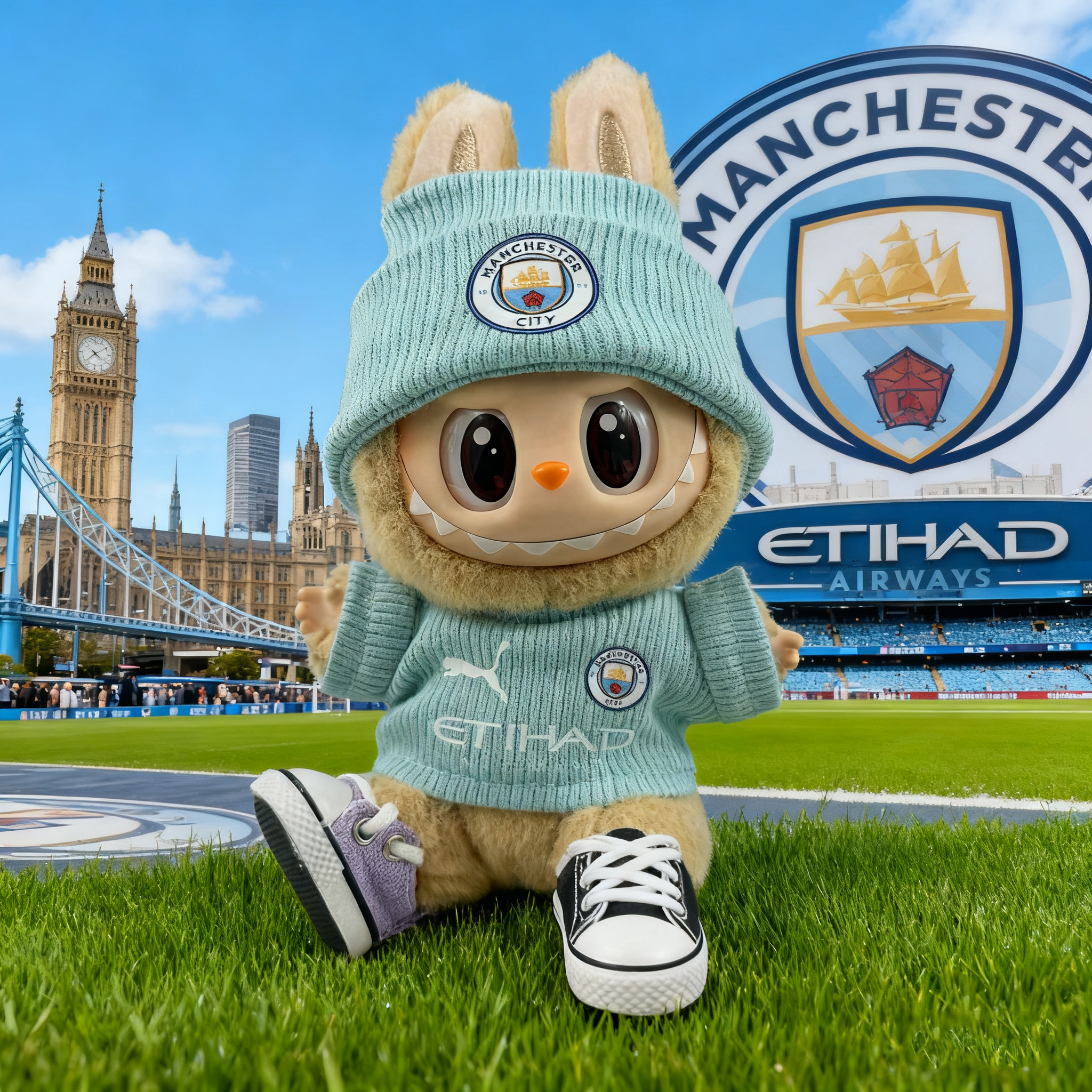 labubu曼城娃衣球衣套装