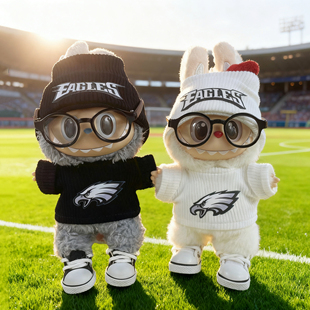 NFL球衣labubu娃衣超级碗Philadelphia Eagles橄榄球费城老鹰队服