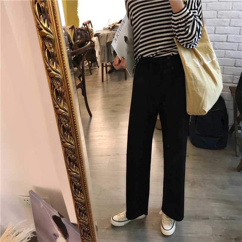 2019春新款韩版女装宽松裤子学生百搭高腰阔腿裤小个子休闲长裤|msdalam kategori Butik wanita / wanita, seluar, seluar santai - dari Buy2taobao.com untuk memberikan perkhidmatan ejen Taobao profesional membeli