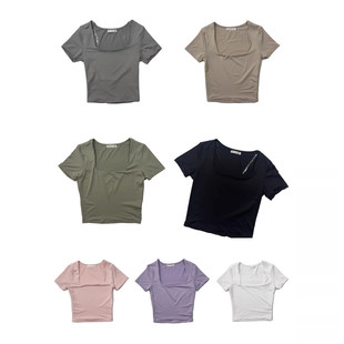 新晋女士百搭短袖T恤休闲百搭上衣运动tee超舒适氨纶 显瘦显身材