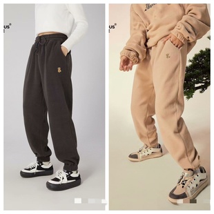 刺绣小标 束脚卫裤 超好穿薛某同款 摇粒绒男女情侣款