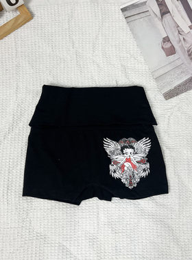 夏季翻边印花贝蒂女款短裤打底裤舒适