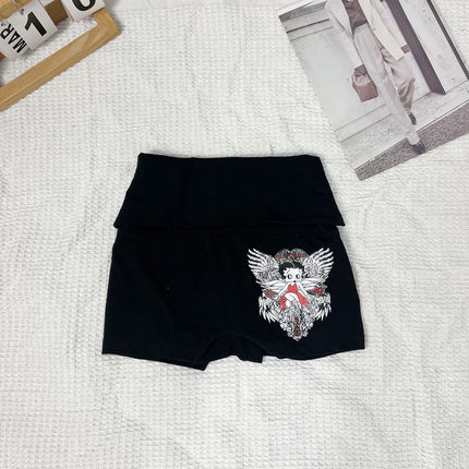 夏季翻边印花贝蒂女款短裤打底裤舒适