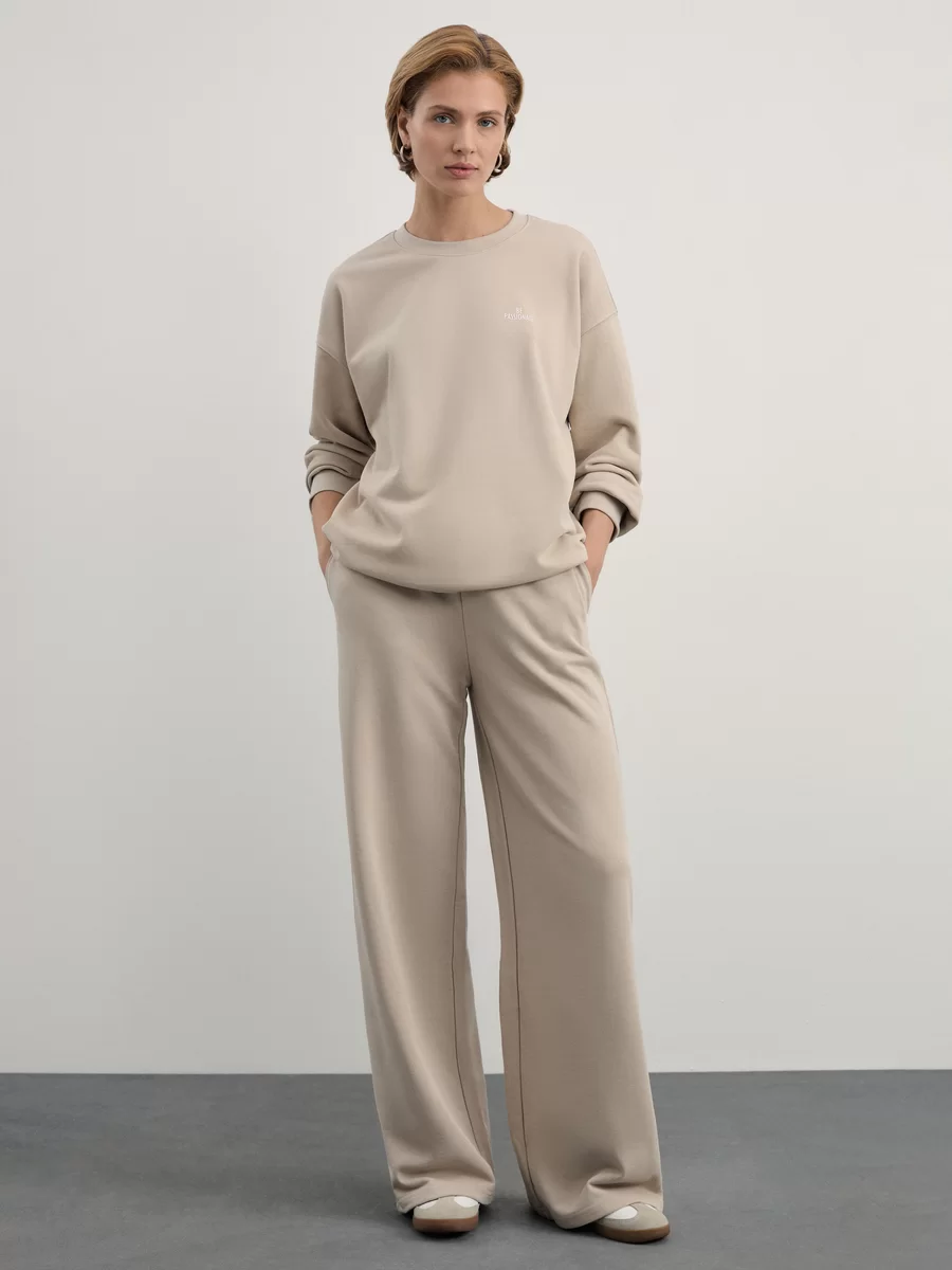 纯原休闲运动裤梨型身材显瘦高腰系带全松紧腰女春秋毛圈卫衣