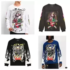 New Summer Release: Heavy-Duty E-Print Waffle Fabric, Ultra-Soft Men's Pullover Long-Sleeve Trendy Top