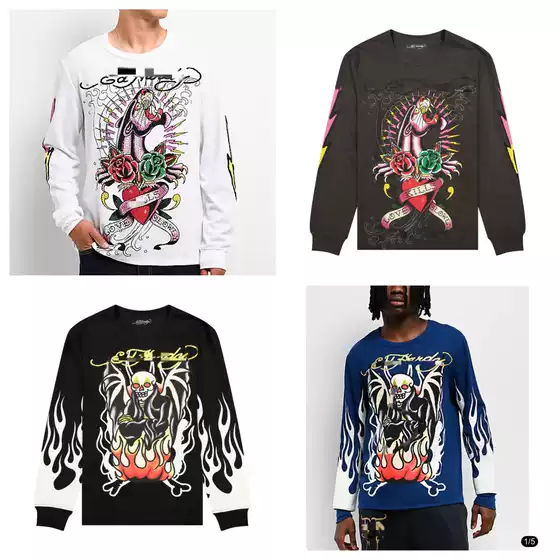 New Summer Release: Heavy-Duty E-Print Waffle Fabric, Ultra-Soft Men's Pullover Long-Sleeve Trendy Top