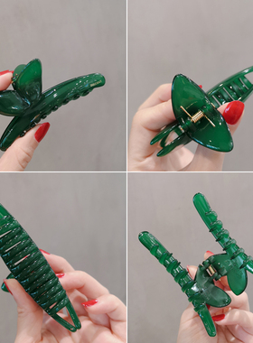 韩国进口 AZNAVOUR/AZ 发饰糖果色蝴蝶翅膀大号发抓鲨鱼夹抓夹