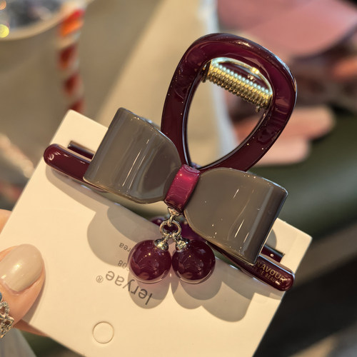 韩国进口GRAIN de BEAUTE/AZNAVOUR/AZ抓夹樱桃蝴蝶结发抓鲨鱼夹