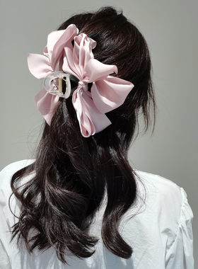 aidemoli韩国进口发饰双面蝴蝶结大大号13cm发抓后脑勺鲨鱼夹抓夹