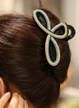 LERYAE韩国进口发饰水钻链条13cm大号花瓣抓夹发抓鲨鱼夹