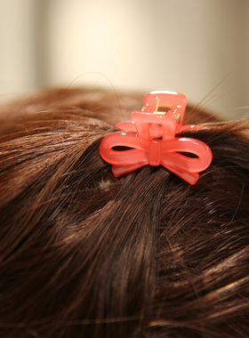 韩国进口发饰AZNAVOUR/AZ立体4cm小号彩色蝴蝶结发抓抓夹刘海碎发