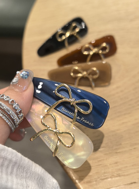 LERYAE韩国进口发饰金属蝴蝶结三角形鸭嘴夹发夹边夹