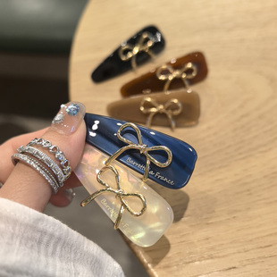 LERYAE韩国进口发饰金属蝴蝶结三角形鸭嘴夹发夹边夹