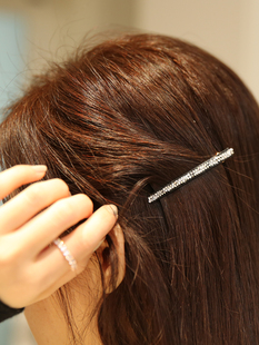 leryae韩国进口发饰水钻施S碎钻简约一字发夹弹簧夹单只售