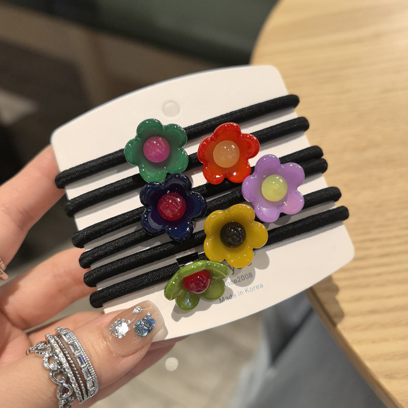 韩国进口发饰AZNAVOUR/AZ甜美花朵小花儿发绳绕绕皮筋发圈