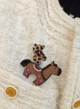 韩国进口AZNAVOUR/AZ饰品马上有福小星星2026新年马年胸针别针