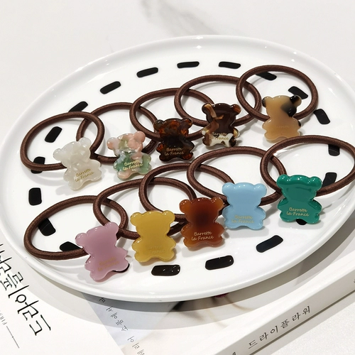 Импортный мятный аксессуар для волос, резинка для волос, в корейском стиле, японские и корейские, с медвежатами