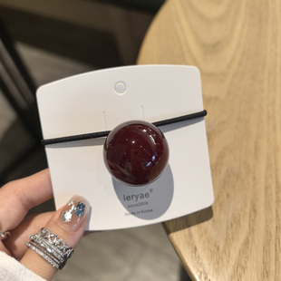 韩国进口AZNAVOUR AZ发饰3cm浓郁浆果车厘子色大圆球皮筋发圈发绳