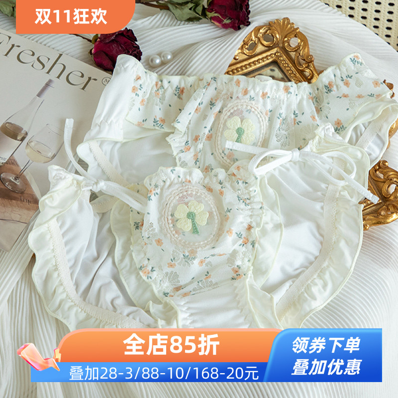 2025新日系碎花蕾丝女三角内裤