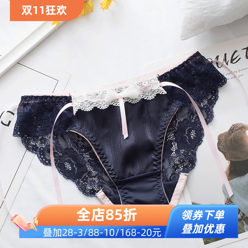 日系丝带蝴蝶结少女甜美少女内裤