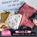 女士平角裤 日系少女纯棉裆内裤 可爱荷叶边甜美波点包臀中高腰大码