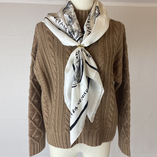 84A白色165 卡其色160 88A 两件特价 重磅羊绒绞花羊绒衫