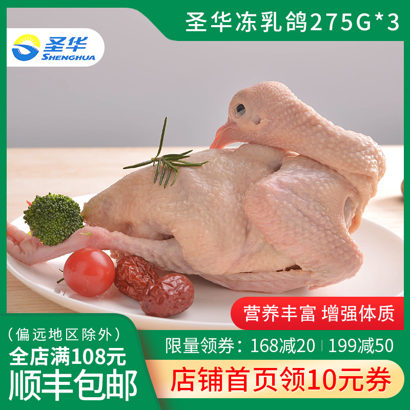 圣华新鲜土鸽子3只农家散养乳鸽老鸽子肉炖煲汤生鲜冷冻顺丰包邮